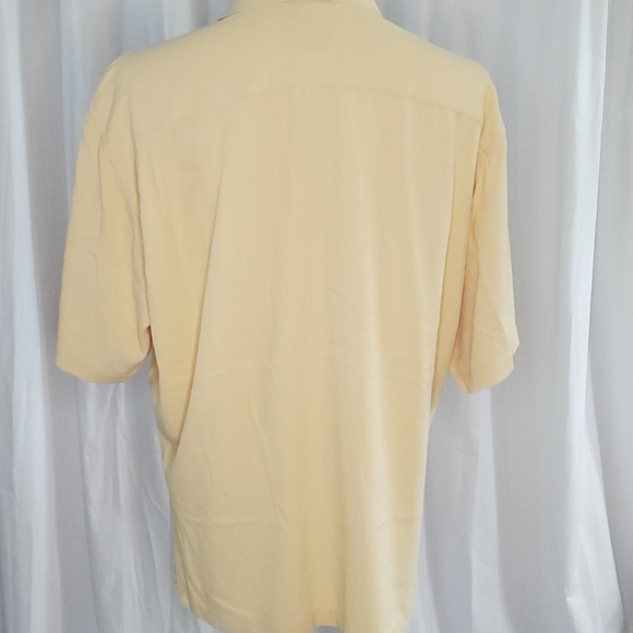Tommy Bahama Men's Silk Short Sleeve Button Front Pocket Shirt Yellow Size XL - Picture 2 of 7